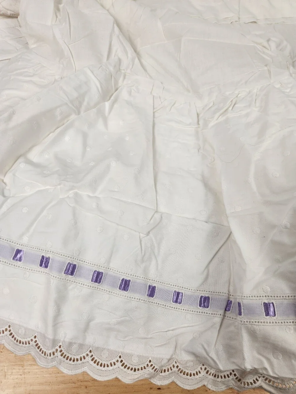 Pottery Barn Kids White Twin Bed Skirt New 13